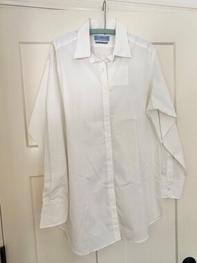Anthropologie slim white button down shirt